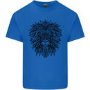 Mandala Lion Mens Cotton T-Shirt Tee Top Royal Blue