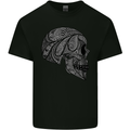 Mandala Skull Gothic Biker Motorbike Mens Cotton T-Shirt Tee Top Black