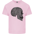 Mandala Skull Gothic Biker Motorbike Mens Cotton T-Shirt Tee Top Light Pink