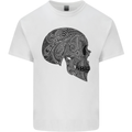 Mandala Skull Gothic Biker Motorbike Mens Cotton T-Shirt Tee Top White