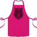 Mandala Tribal Wolf Tattoo Cotton Apron 100% Organic Pink