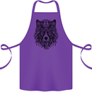 Mandala Tribal Wolf Tattoo Cotton Apron 100% Organic Purple