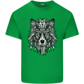 Mandala Tribal Wolf Tattoo Mens Cotton T-Shirt Tee Top Irish Green
