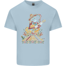 Mariachi Sugar Skull Day of the Dead Guitar Mens Cotton T-Shirt Tee Top Light Blue