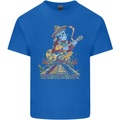 Mariachi Sugar Skull Day of the Dead Guitar Mens Cotton T-Shirt Tee Top Royal Blue