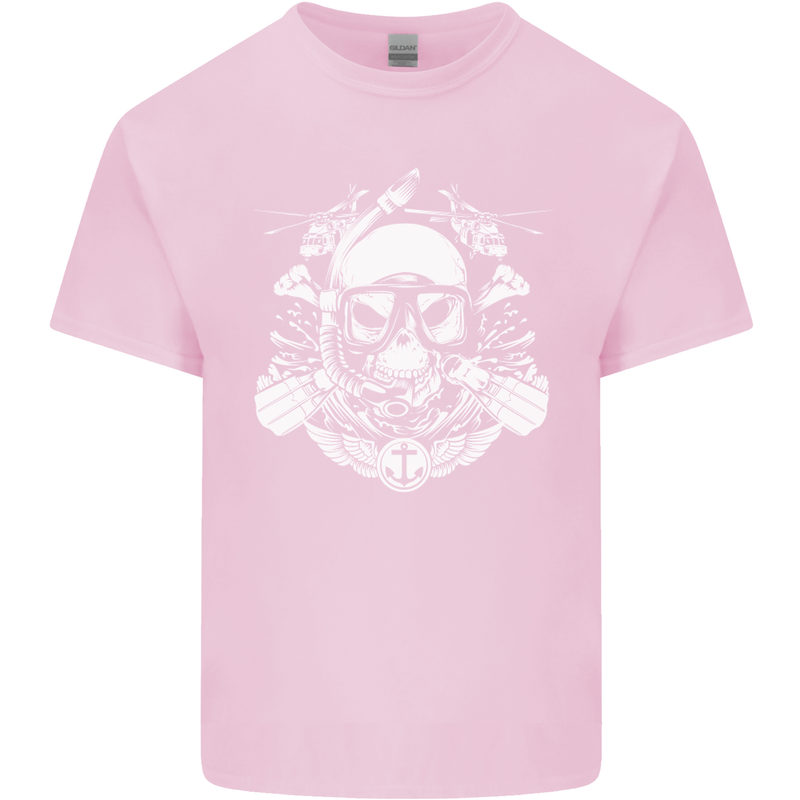 Marine Scuba Diver Navy Seals SBS Diving Mens Cotton T-Shirt Tee Top Light Pink
