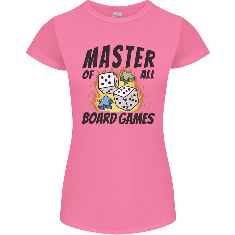 Master of All Board Games Womens Petite Cut T-Shirt Azalea