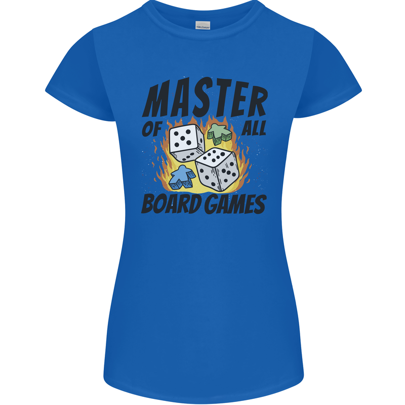 Master of All Board Games Womens Petite Cut T-Shirt Royal Blue