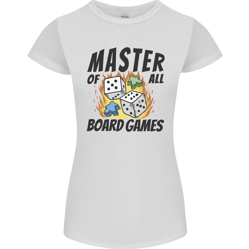 Master of All Board Games Womens Petite Cut T-Shirt White