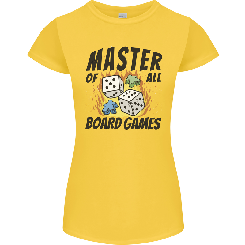 Master of All Board Games Womens Petite Cut T-Shirt Yellow
