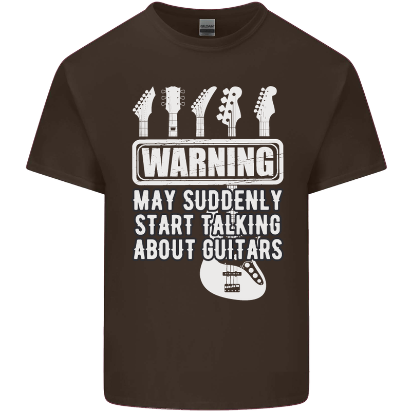 May Start Talking About Guitars Guitarist Mens Cotton T-Shirt Tee Top Dark Chocolate