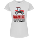 May Talking About Tractors Funny Farmer Womens Petite Cut T-Shirt White