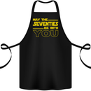May the 70s Seventies Be With You Sci-Fi Cotton Apron 100% Organic Black