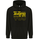 May the 70s Seventies Be With You Sci-Fi Mens 80% Cotton Hoodie Black