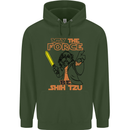 May the Force Be Shih Tzu Dog Funny Childrens Kids Hoodie Forest Green