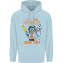 May the Force Be Shih Tzu Dog Funny Childrens Kids Hoodie Light Blue