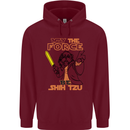 May the Force Be Shih Tzu Dog Funny Childrens Kids Hoodie Maroon