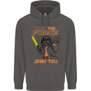 May the Force Be Shih Tzu Dog Funny Childrens Kids Hoodie Storm Grey