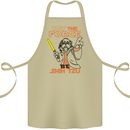 May the Force Be Shih Tzu Dog Funny Cotton Apron 100% Organic Khaki