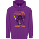 May the Force Be Shih Tzu Dog Funny Mens 80% Cotton Hoodie Purple