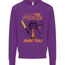 May the Force Be Shih Tzu Dog Funny Mens Sweatshirt Jumper Purple