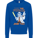 May the Force Be Shih Tzu Funny Dog Mens Sweatshirt Jumper Royal Blue