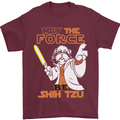 May the Force Be Shih Tzu Funny Dog Mens T-Shirt Cotton Gildan Maroon