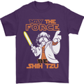 May the Force Be Shih Tzu Funny Dog Mens T-Shirt Cotton Gildan Purple