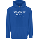 Me or the Bicycle Said My Ex-Wife Cycling Mens 80% Cotton Hoodie Royal Blue