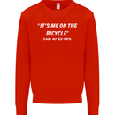 Me or the Bicycle Said My Ex-Wife Cycling Mens Sweatshirt Jumper Bright Red