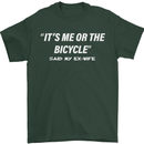 Me or the Bicycle Said My Ex-Wife Cycling Mens T-Shirt Cotton Gildan Forest Green
