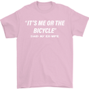 Me or the Bicycle Said My Ex-Wife Cycling Mens T-Shirt Cotton Gildan Light Pink
