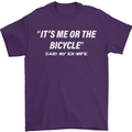 Me or the Bicycle Said My Ex-Wife Cycling Mens T-Shirt Cotton Gildan Purple