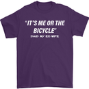 Me or the Bicycle Said My Ex-Wife Cycling Mens T-Shirt Cotton Gildan Purple