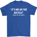 Me or the Bicycle Said My Ex-Wife Cycling Mens T-Shirt Cotton Gildan Royal Blue