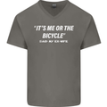 Me or the Bicycle Said My Ex-Wife Cycling Mens V-Neck Cotton T-Shirt Charcoal
