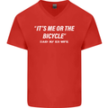Me or the Bicycle Said My Ex-Wife Cycling Mens V-Neck Cotton T-Shirt Red