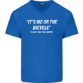 Me or the Bicycle Said My Ex-Wife Cycling Mens V-Neck Cotton T-Shirt Royal Blue