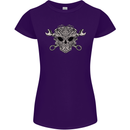Mechanic Engine Skull Womens Petite Cut T-Shirt Purple