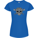 Mechanic Engine Skull Womens Petite Cut T-Shirt Royal Blue