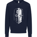 Medieval Helmet Gym Training Top Bodybuilding Mens Sweatshirt Jumper Navy Blue