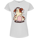Melomaniac Dog Yoga Meditation Funny Womens Petite Cut T-Shirt White