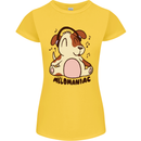 Melomaniac Dog Yoga Meditation Funny Womens Petite Cut T-Shirt Yellow
