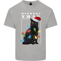 Meowy Christmas Tree Funny Cat Xmas Mens Cotton T-Shirt Tee Top Sports Grey
