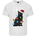 Meowy Christmas Tree Funny Cat Xmas Mens Cotton T-Shirt Tee Top White