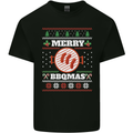 Merry BBQMAS Funny Christmas BBQ Xmas Mens Cotton T-Shirt Tee Top Black