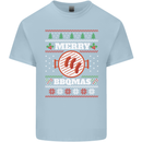 Merry BBQMAS Funny Christmas BBQ Xmas Mens Cotton T-Shirt Tee Top Light Blue