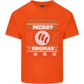 Merry BBQMAS Funny Christmas BBQ Xmas Mens Cotton T-Shirt Tee Top Orange