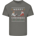 Merry Chessmass Funny Chess Player Mens Cotton T-Shirt Tee Top Charcoal
