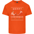 Merry Chessmass Funny Chess Player Mens Cotton T-Shirt Tee Top Orange